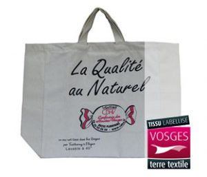 Tissu labellisé Vosges terre textile pour ce Cabas Confiserie des Hautes Vosges
