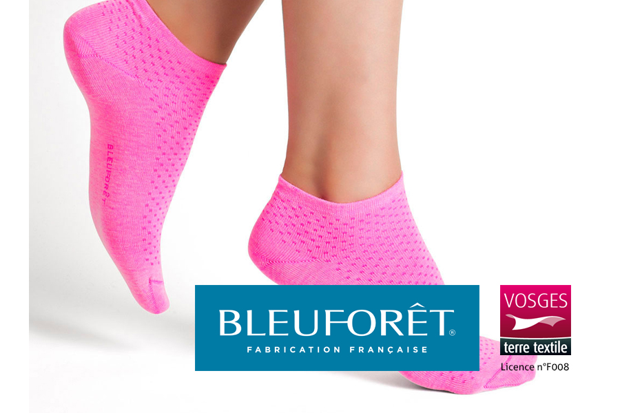 Socquettes roses pour femmes fabriquées par Bleuforêt